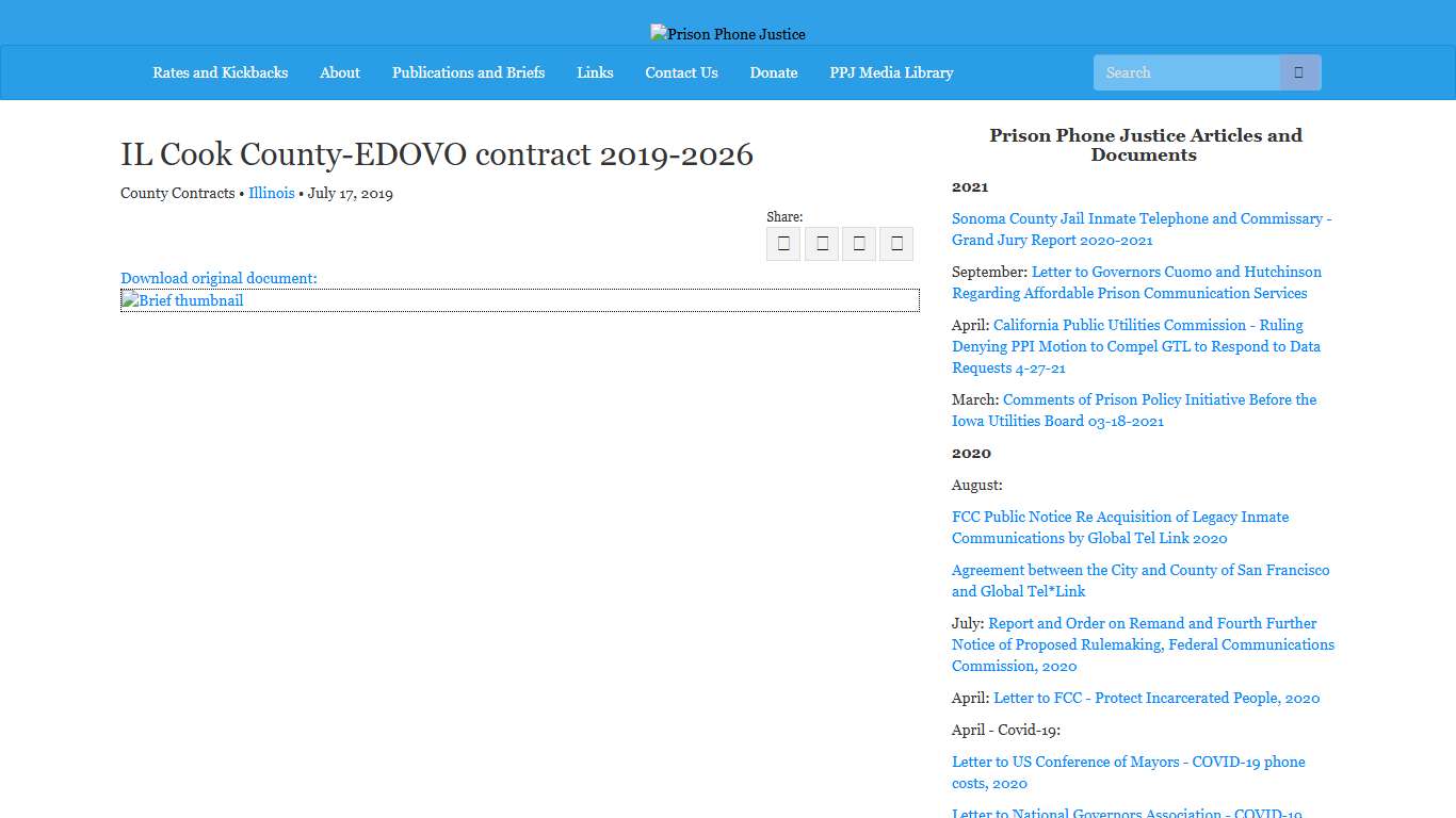 IL Cook County-EDOVO contract 2019-2026 Prison Phone Justice